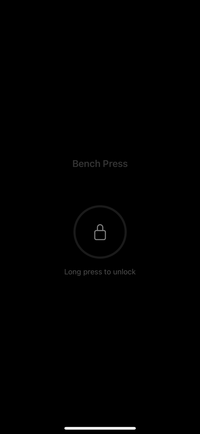 The Pocket Lock screen with a central lock icon and 'Long press to unlock'